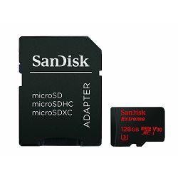 SanDisk microSDXC 128GB 100MB/s + SD Adapter + Rescue Pro Deluxe Extreme A1 C10 V30 UHS-I U3 memorijska kartica (SDSQXAF-128G-GN6MA)