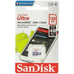 SanDisk microSDXC 128GB 48MB/s Ultra Android Class 10 UHS-I memorijska kartica (SDSQUNB-128G-GN3MN)