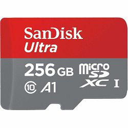 SanDisk microSDXC 256GB 95MB/s + SD Adapter with A1 App Performance Ultra Android Class 10 memorijska kartica (SDSQUAM-256G-GN6MA)