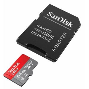 SanDisk microSDXC 64GB 140MB/s A1 Class 10 UHS-I Ultra memorijska kartica + SD Adapter (SDSQUAB-064G-GN6MA)