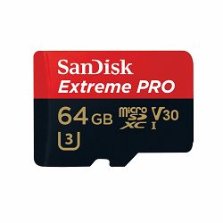 SanDisk microSDXC 64GB 95MB/s + SD Adapter + Rescue Pro Deluxe Extreme Plus V30 UHS-I memorijska kartica (SDSQXWG-064G-GN6MA)