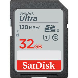 SanDisk SD 32GB 120MB/s 80MB/s Ultra SDHC UHS-I Class 10 U1 Memorijska kartica (SDSDUN4-032G-GN6IN)