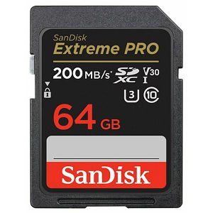 SanDisk SD 64GB 200MB/s Extreme Pro V30 UHS-I U3 memorijska kartica (SDSDXXU-064G-GN4IN)
