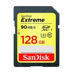 SanDisk SDXC 128GB 90MB/s Extreme Card V30 UHS-I U3 memorijska kartica (SDSDXVF-128G-GNCIN)