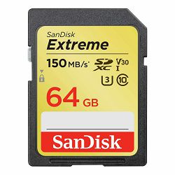 SanDisk SDXC 64GB 150MB/s V30 UHS-I U3 Extreme Card memorijska kartica (SDSDXV6-064G-GNCIN)