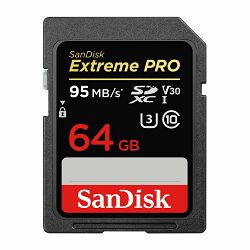 SanDisk SDXC 64GB 95MB/s Extreme Pro V30 UHS-I U3 memorijska kartica (SDSDXXG-064G-GN4IN)