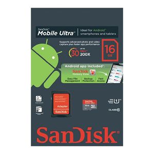 SanDisk Ultra Android microSDHC 16GB Retail Ready Display (Box contains 20 single units + 1 display box.) SDSDQUA-016G-GD20
