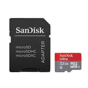 SanDisk Ultra Android microSDHC 32GB + SD Adapter + Memory Zone Android App 48MB/s Class 10 SDSDQUAN-032G-G4A Micro Memory card