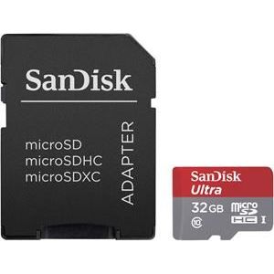 SanDisk Ultra microSDHC 32GB + SD Adapter 48MB/s Class 10 SDSDQUIN-032G-G4