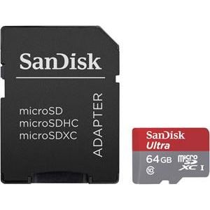 SanDisk Ultra microSDXC 64GB + SD Adapter 48MB/s Class 10 SDSDQUIN-064G-G4