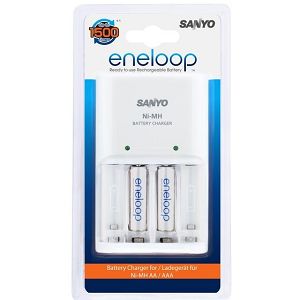 Sanyo Eneloop MQN04-E-2-4UTG punjač + 2xAAA punjive baterije ready to use