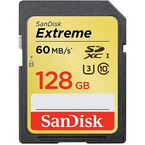 SanDisk Extreme SDXC Card 128GB 80MB/s Class 10 UHS-I SDSDXN-128G-G46