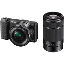 Sony Alpha A5100 + 16-50 f/2.8 + 55-210 f/4.5-6.3 OSS KIT Black Mirrorless digitalni fotoaparat s objektivima SEL1650 16-50mm F2.8 2.8 SEL55210 55-210mm F4.5-6.3 ILCE-5100YB ILCE5100YB ILCE5100YB.CEC