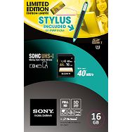 Sony SDHC, class 10, 16GB + Stylus