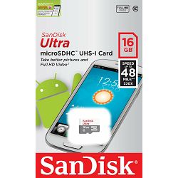 SanDisk Ultra Android microSDHC 16GB 48MB/s Class 10 UHS-I SDSQUNB-016G-GN3MN Memorijska kartica