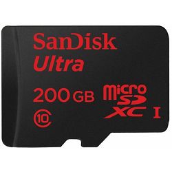 SanDisk Ultra Android microSDXC 200GB 90 MB/s Class 10 + SD Adapter + Memory Zone Android App 90MB/s Class 10 Memorijska kartica