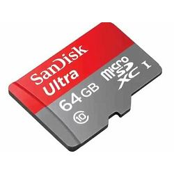 SanDisk Ultra Android microSDXC 64GB SD Adapter + Memory Zone Android App 80MB/s Class 10 UHS-I SDSQUNC-064G-GN6MA Memorijska kartica