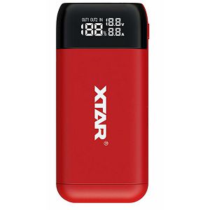 Xtar PB2S Red Power Bank for cylindrical batteries Li-ion 18650, 20700, 21700, 26650