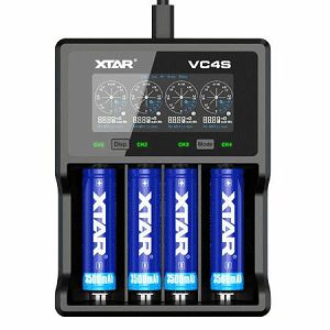 Xtar VC4S LCD USB punjač za baterije Li-ion/Ni-MH/Ni-CD AAAA, AAA, AA, A, SC, C, 10440, 14500, 14650, 16340, 17500.17670, 18350, 18500, 18650, 18700, 20700, 21700, 22650, 25500, 26650