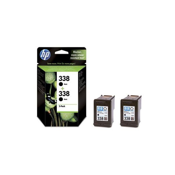 2-pack HP 338 crna tinta