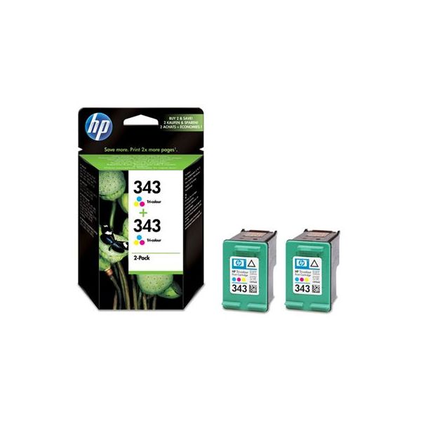 2-pack HP 343 color tinta