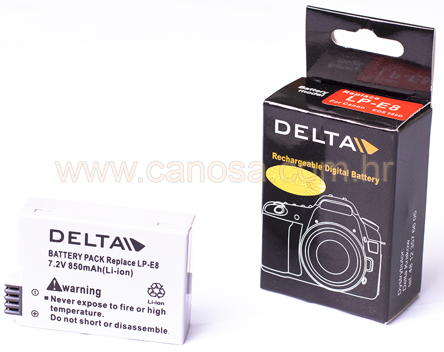 Delta LP-E8 zamijenska baterija za Canon 550D, 600D, 650D, 700D