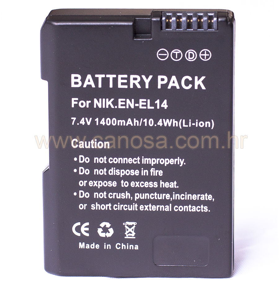 Digital Video EN-EL14 zamijenska baterija za Nikon D3100, D5100, COOLPIX P7000
