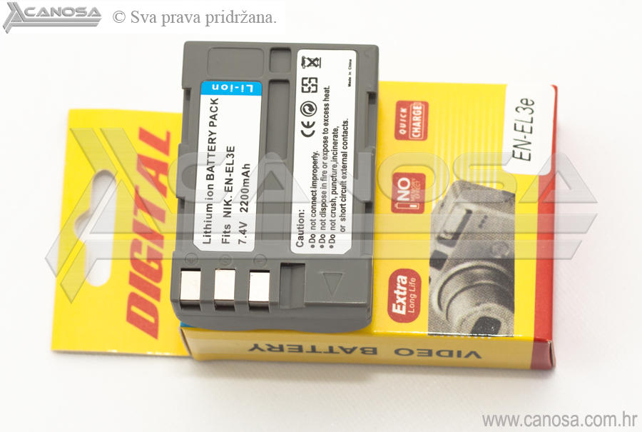 Digital Video EN-EL3E zamijenska baterija za Nikon D90 D300 D80