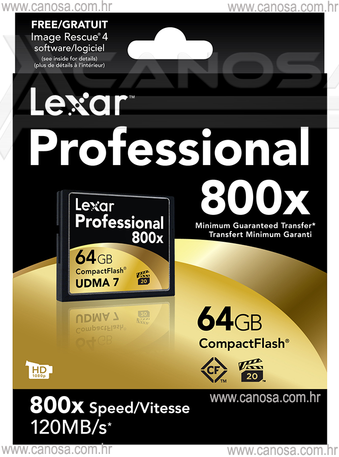 Lexar CF Compact Flash UDMA 7 64GB 800X 120mb/s Professional 629027