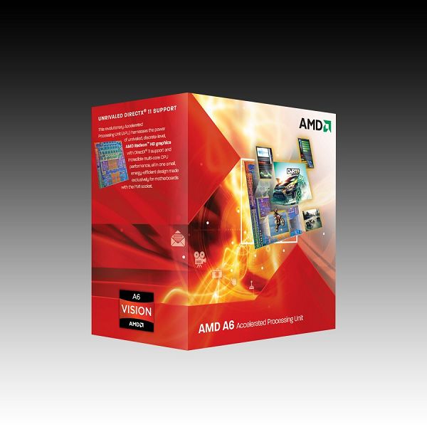 AMD CPU A6-Series X4 3650 (2.60GHz,4MB,100W,FM1) Box, Radeon TM HD 6530D