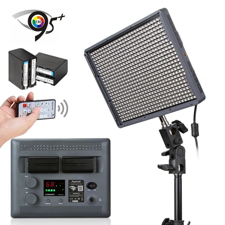 Aputure Amaran HR-672C CRI 95+ LED Video rasvjeta + NP baterije HR672C w/Remote kit