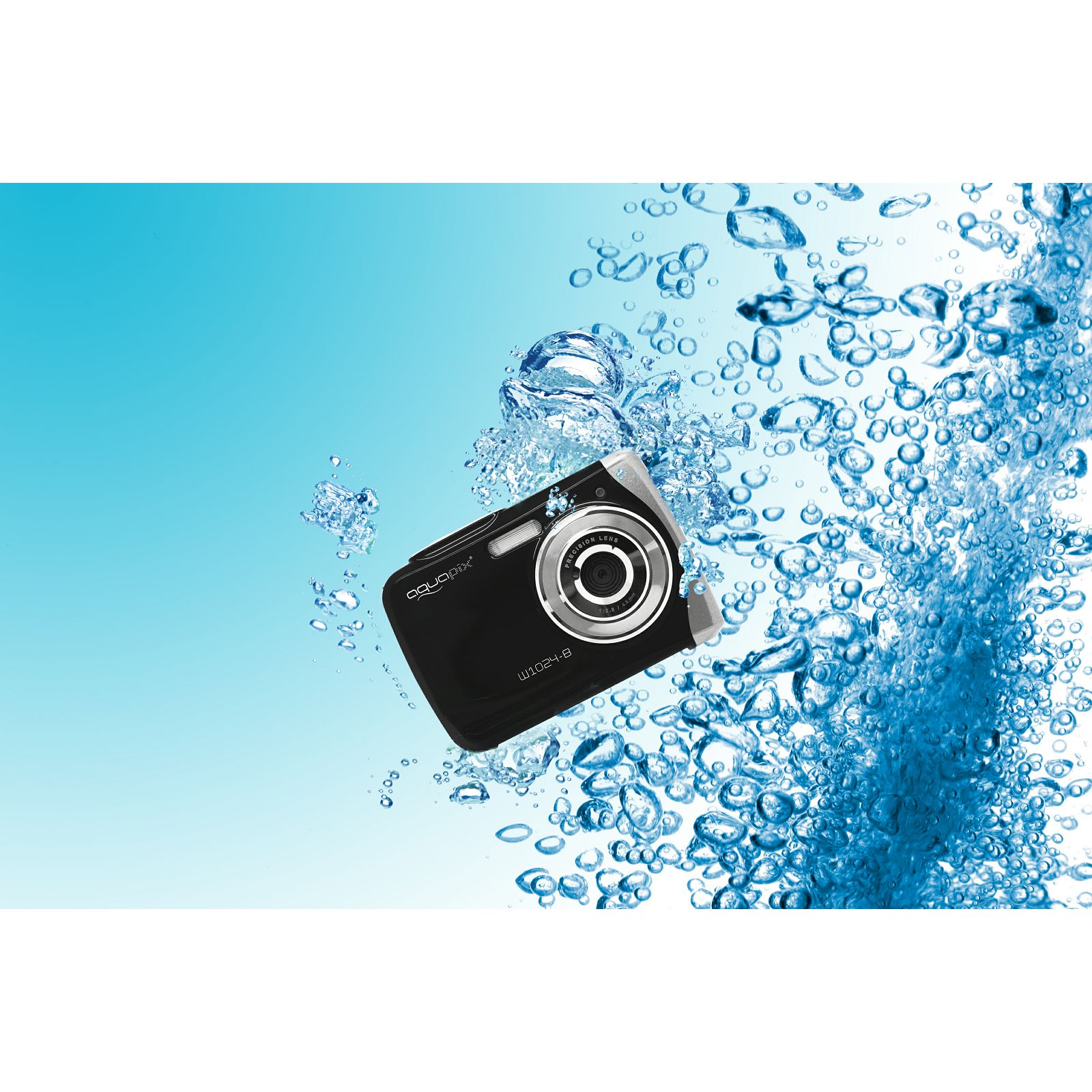 Aquapix W1024-B "Splash" Black (10017) 10MP 4x zoom LCD podvodni vodonepropusni digitalni fotoaparat do 3m Waterproof digital camera