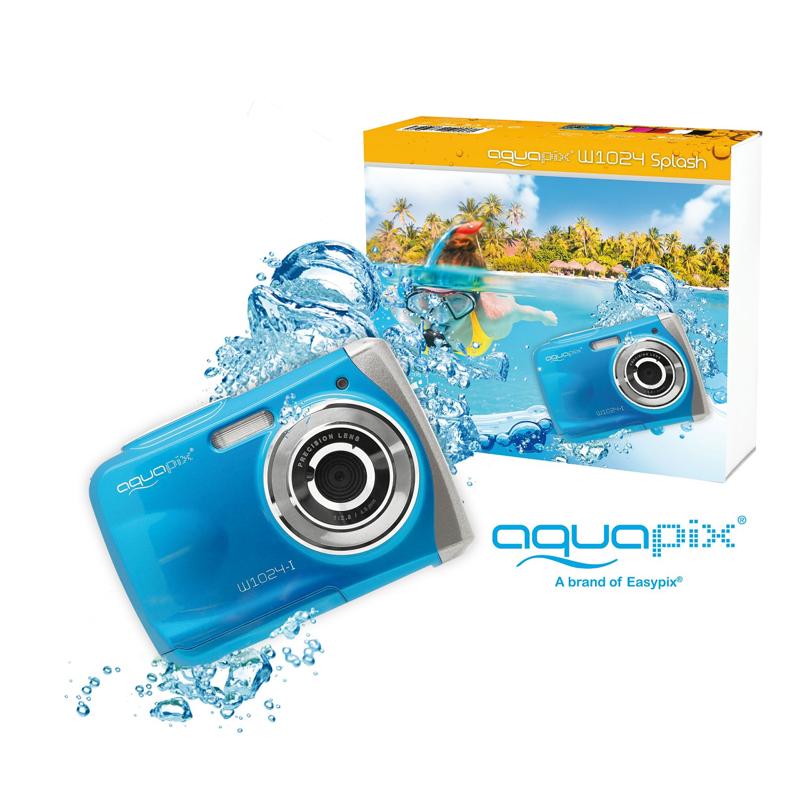 Aquapix W1024-I "Splash" Iceblue (10012) 10MP 4x zoom LCD podvodni vodonepropusni digitalni fotoaparat do 3m Waterproof digital camera