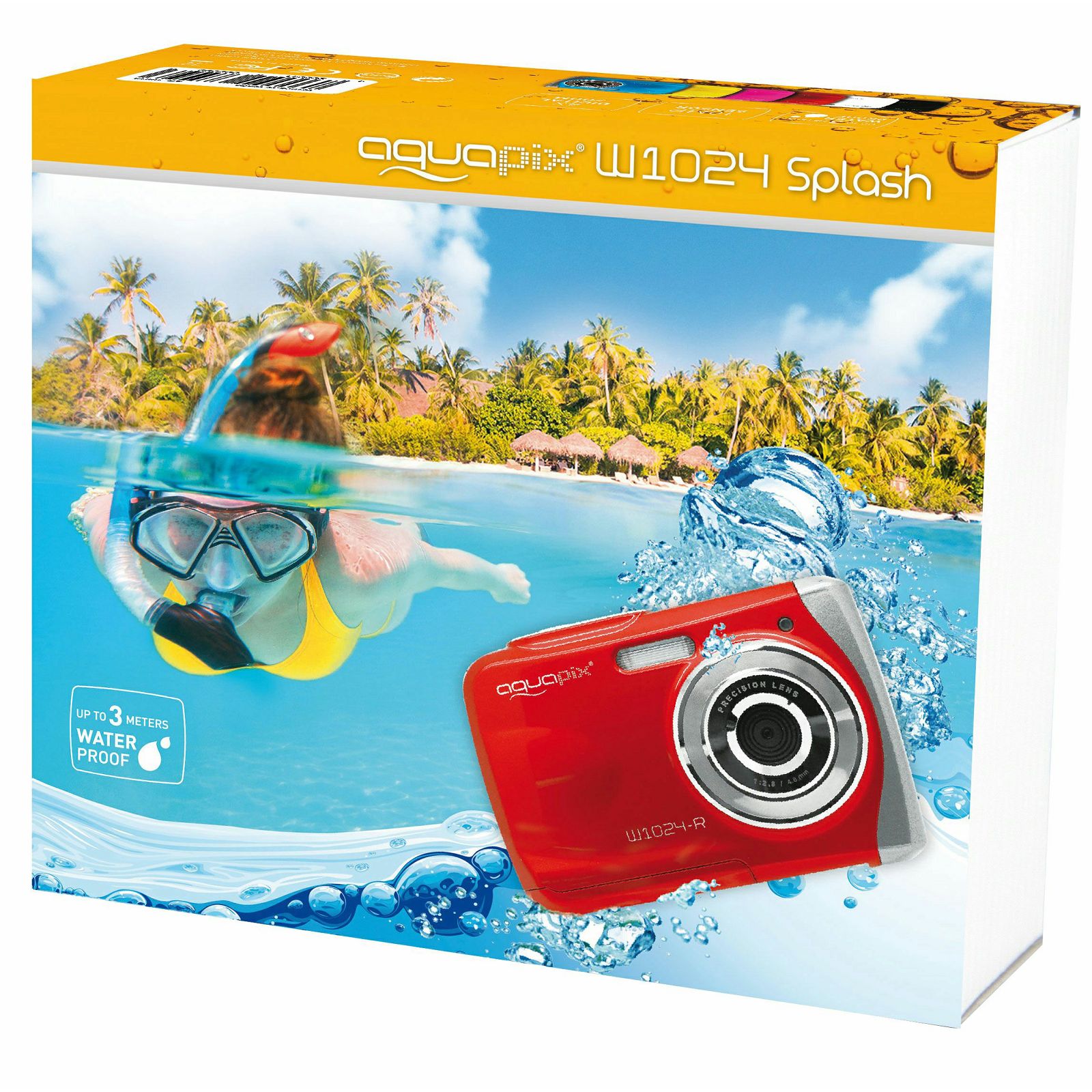 Aquapix W1024-R "Splash" Red (10016) 10MP 4x zoom LCD podvodni vodonepropusni digitalni fotoaparat do 3m Waterproof digital camera