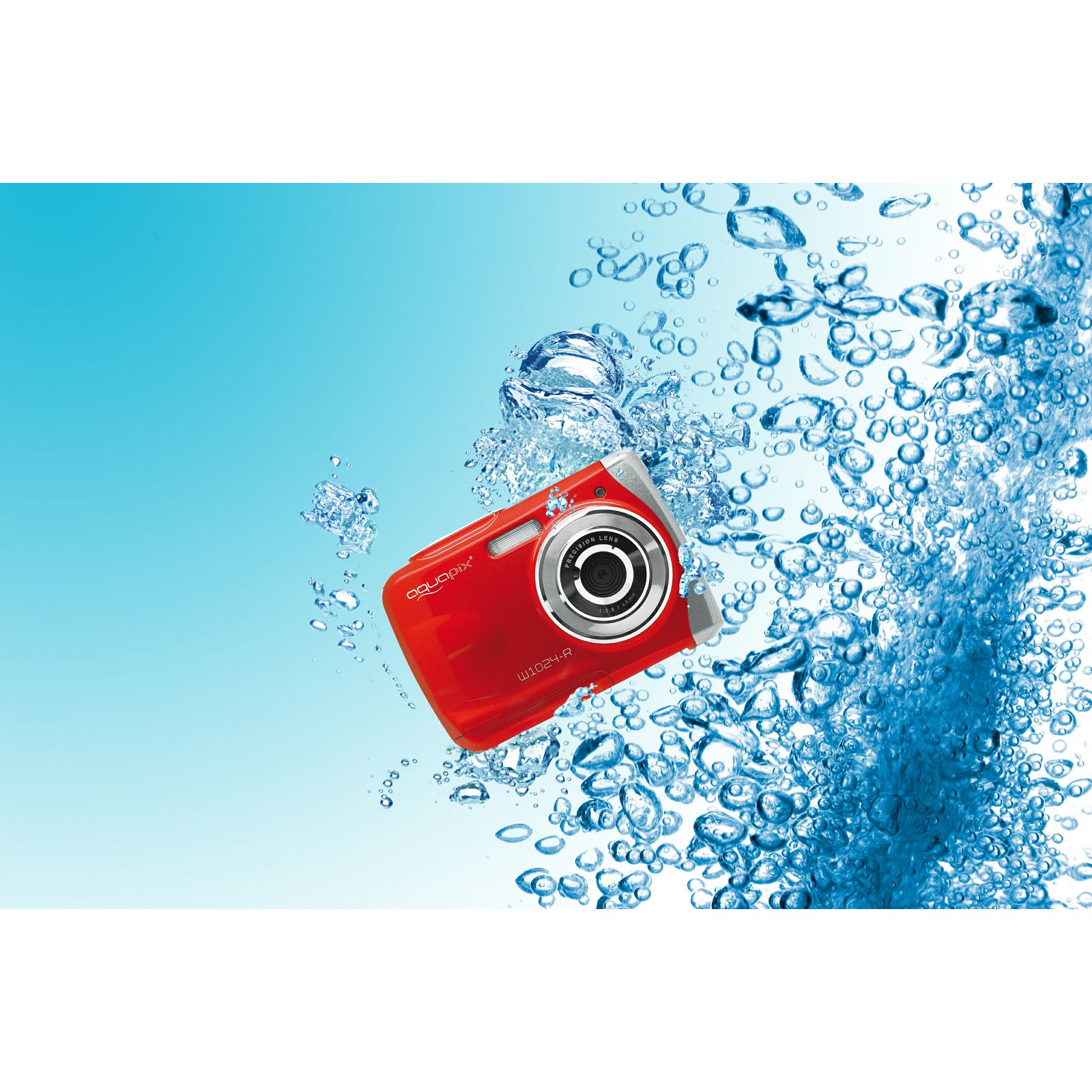 Aquapix W1024-R "Splash" Red (10016) 10MP 4x zoom LCD podvodni vodonepropusni digitalni fotoaparat do 3m Waterproof digital camera