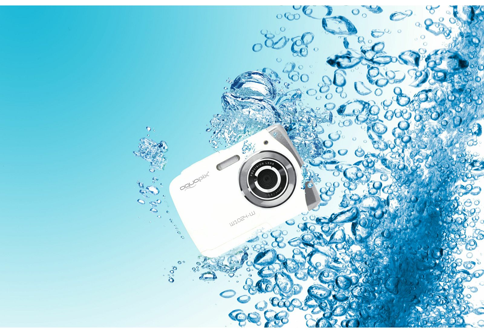 Aquapix W1024-W "Splash" White (10018) 10MP 4x zoom LCD podvodni vodonepropusni digitalni fotoaparat do 3m Waterproof digital camera