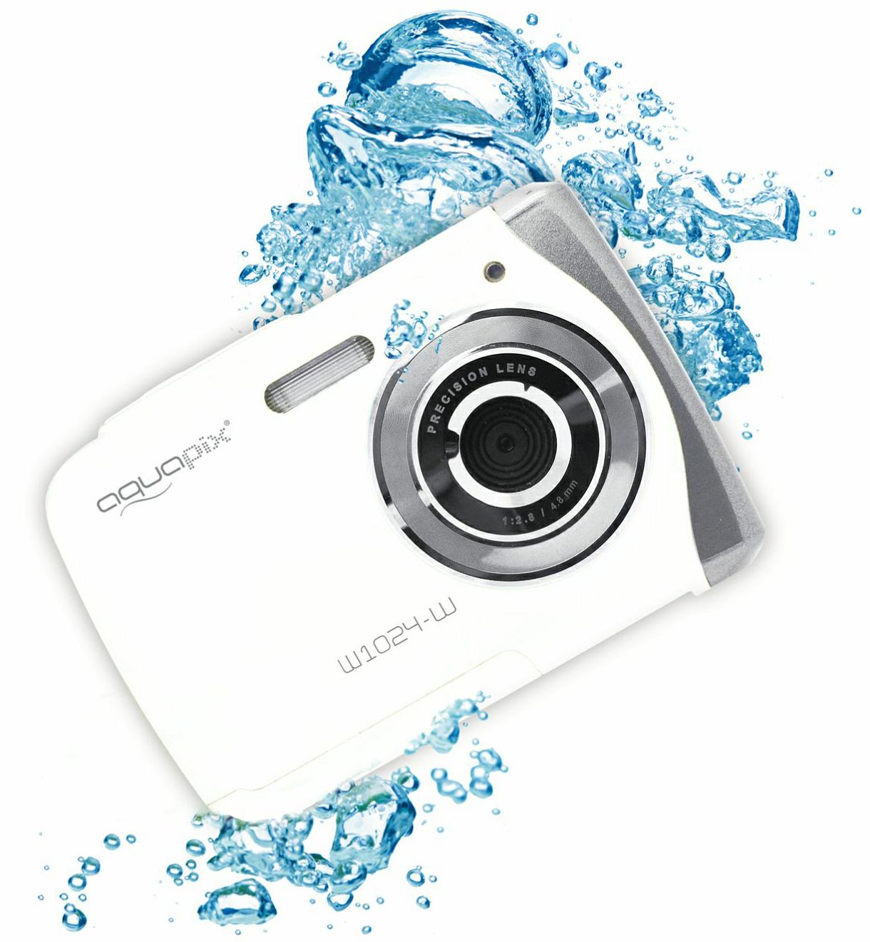 Aquapix W1024-W "Splash" White (10018) 10MP 4x zoom LCD podvodni vodonepropusni digitalni fotoaparat do 3m Waterproof digital camera