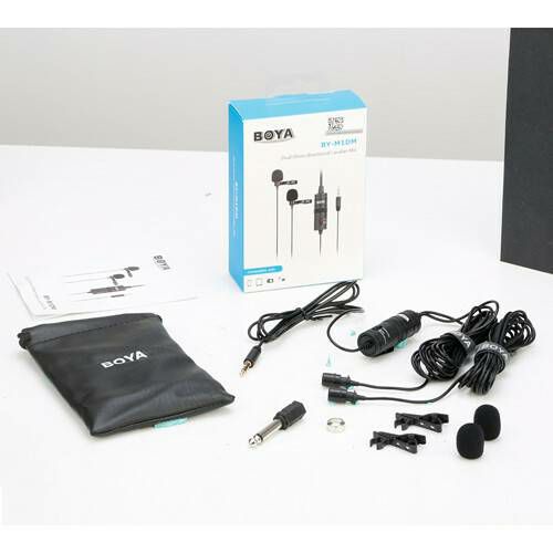 Boya BY-M1DM Lavalier Dual mikrofon for Smartphone, DSLR, Camcorders, PC