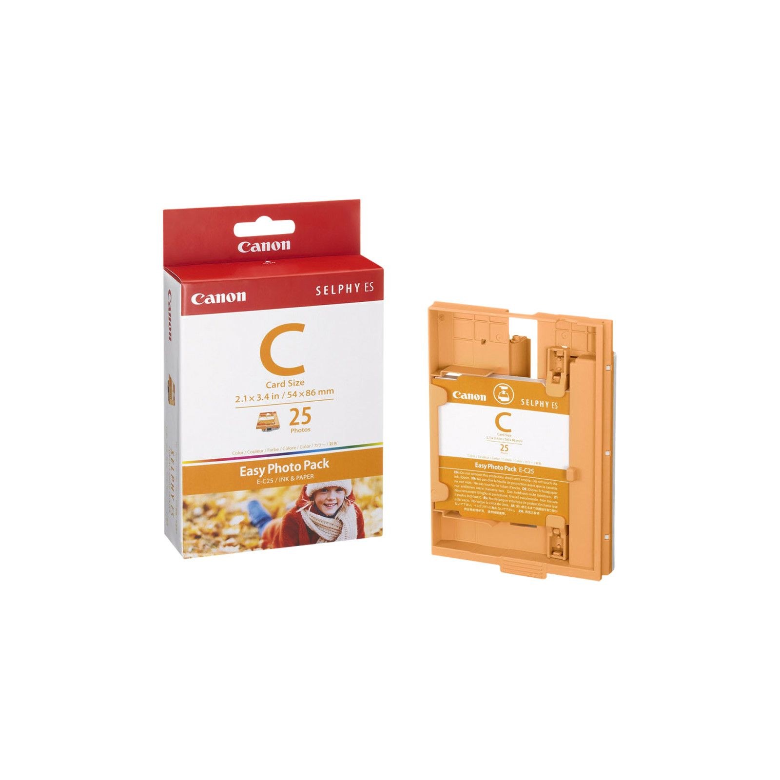 Canon E-C25 foto papir EC-25 Card Size (2.1x3.4") Easy Photo Pack (Paper And Ribbon) for Selphy ES Series Printers ES1, ES2, ES3, ES30, ES40 1249B001AA