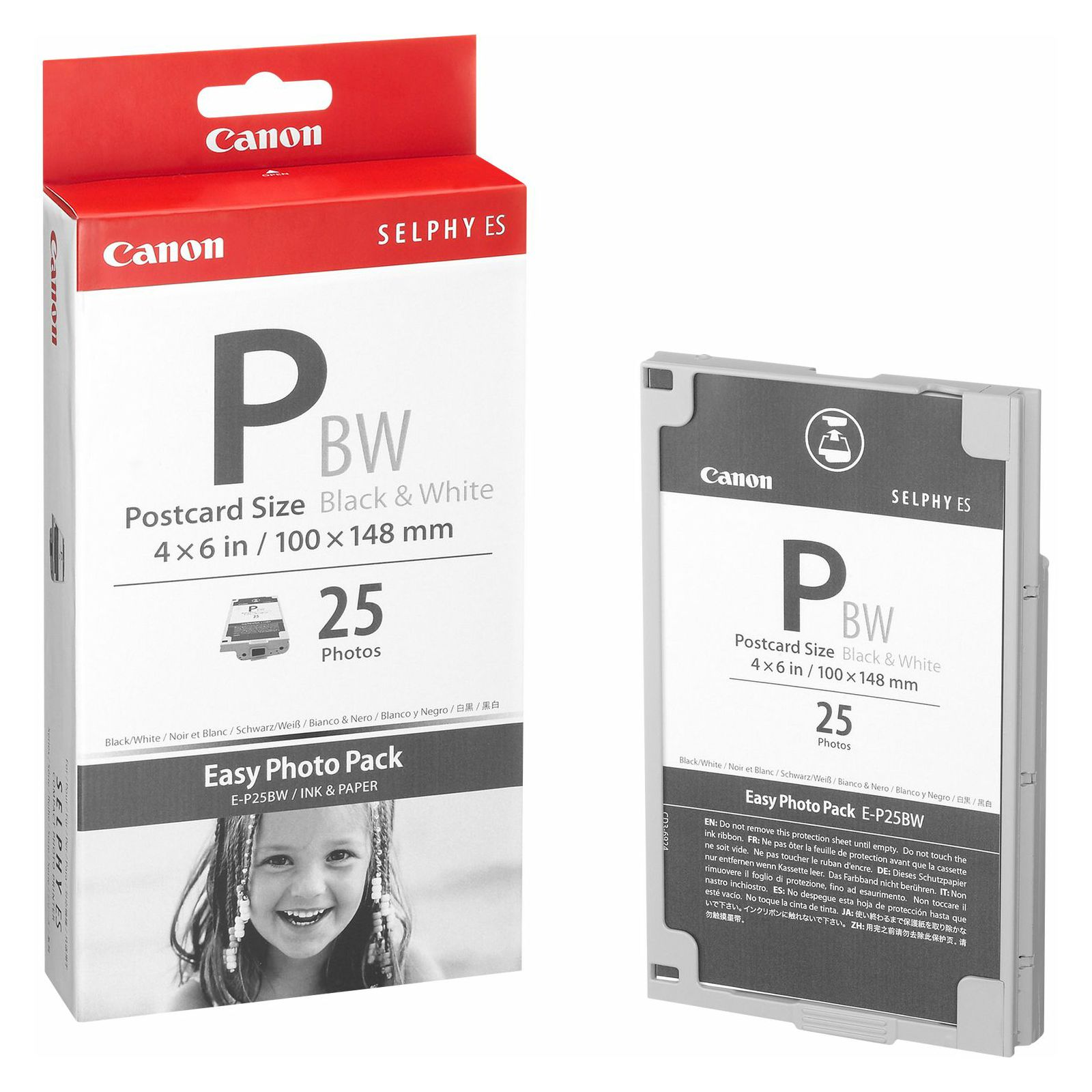 Canon E-P25BW foto papir Easy Photo Pack Postcard Size (Black & White) 100x148mm za Selphy ES1, ES2, ES3, ES30, ES40 1251B001AA