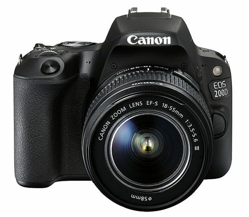 Canon EOS 200D + 18-55 DC III Black DSLR Digitalni fotoaparat i standardni zoom objektiv EF-S 18-55mm f/4-5.6 (2250C011AA)