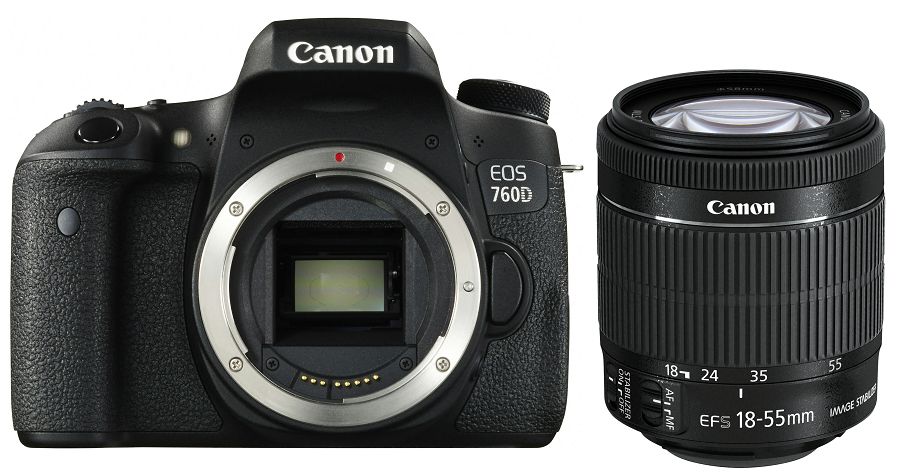 Canon EOS 760D + 18-55 IS STM digitalni DSLR fotoaparat + EF-S 18-55mm f/3.5-5.6 IS STM Zoom objektiv 