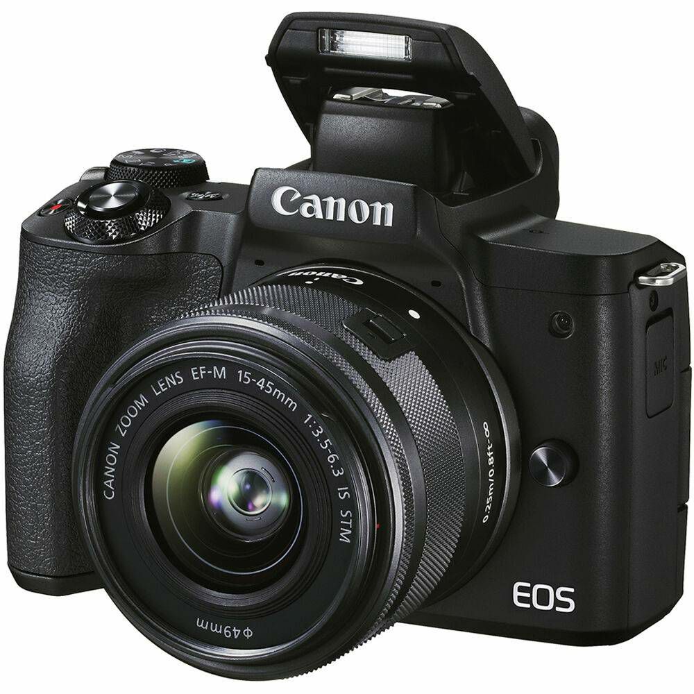 Canon EOS M50 Mark II + EF-M 15-45mm f/3.5-6.3 IS STM + EF-M 55-200mm f/4.5-6.3 IS STM Black Mirrorless Camera bezrcalni fotoaparat (4728C041AA) 