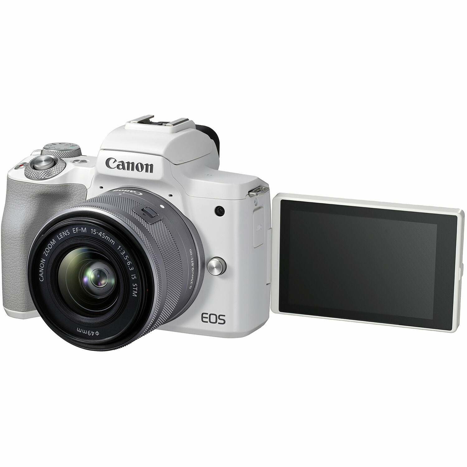 Canon EOS M50 Mark II + EF-M 15-45mm f/3.5-6.3 IS STM White Mirrorless Camera bezrcalni fotoaparat (4729C028AA)