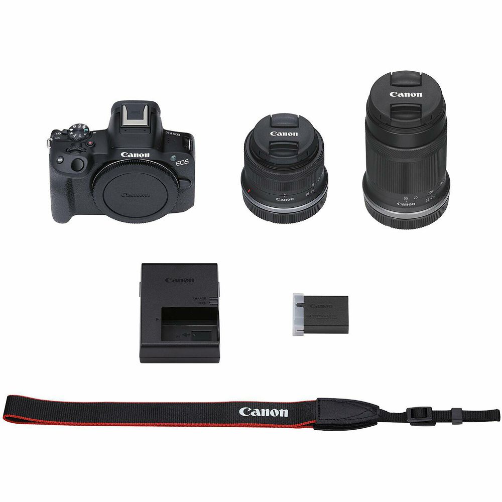 Canon EOS R50 + RF-S 18-45mm + RF-S 55-210mm STM Black