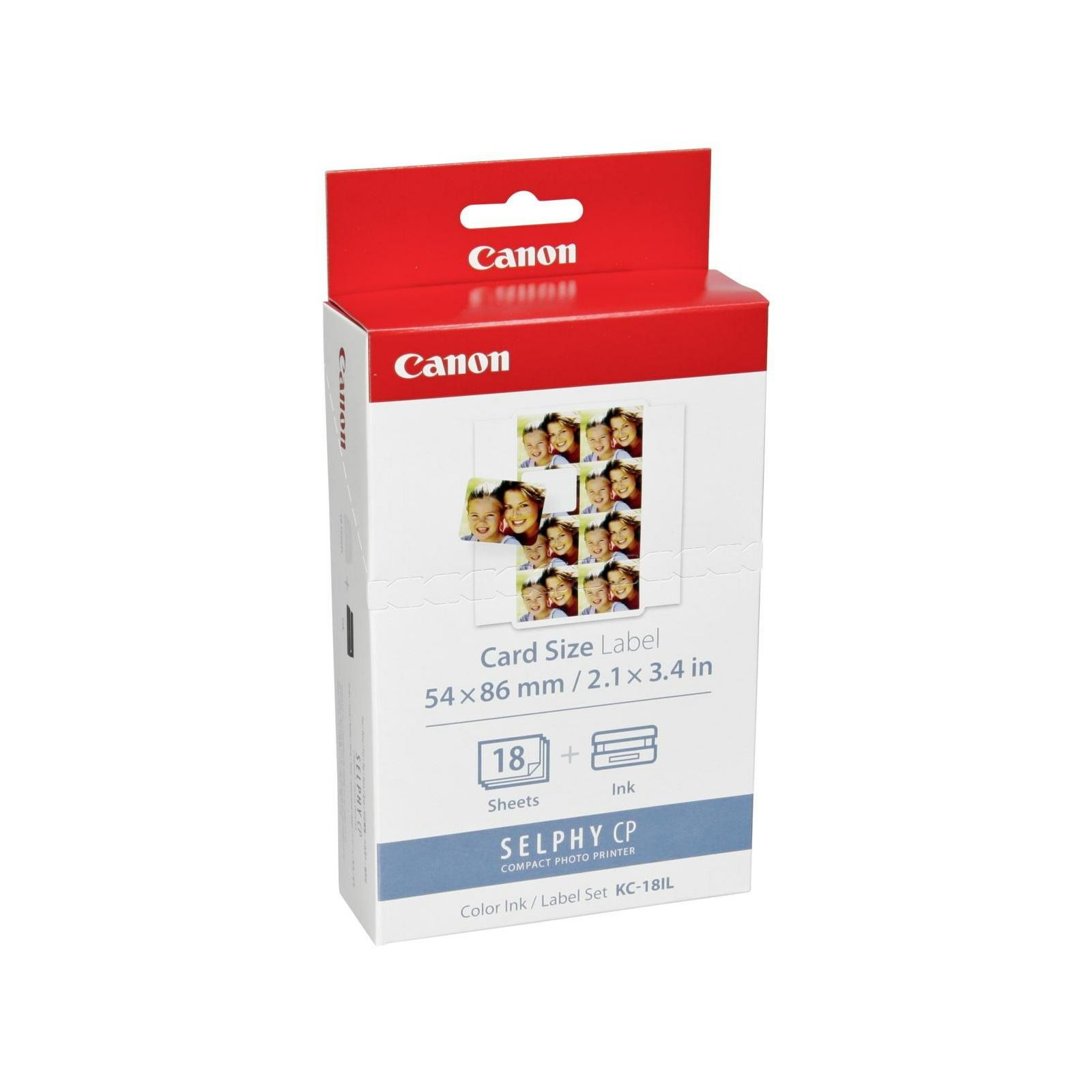 Canon KC-18IL foto papir Color Ink & Label Set for Select Compact Photo Printers (Card-size mini-labels, 8 per sheet, 18 sheets) 7740A001AH