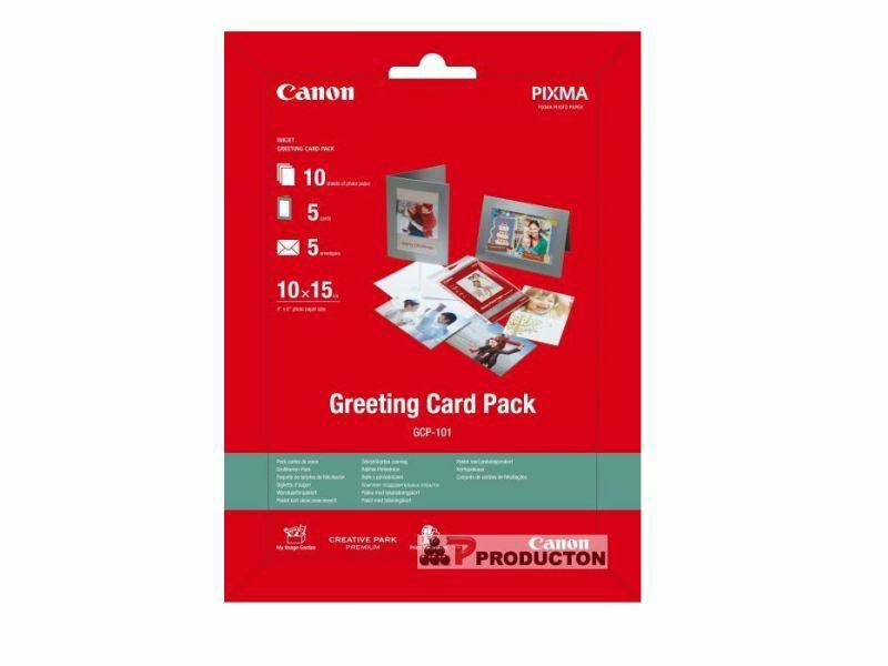 Canon Photo Paper Greeting Card Pack GCP-101 10x15cm 10 listova + 5x kartice + 5x kuverte foto papir za ispis fotografije na čestitke Glossy 170gsm 10 sheets GCP101 (BS0775B077AA)