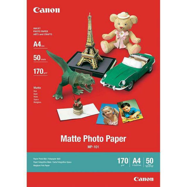 Canon Photo Paper Matte MP-101 21x29.7cm A4 5 listova foto papir za ispis fotografije Mat 170gsm ISO93 0.22mm 5 sheets MP101A4DEMO (BS7981A042AA)