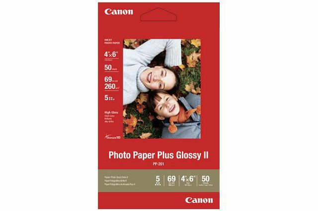 Canon Photo Paper Plus Glossy II PP-201 10x15cm 50 listova foto papir za ispis fotografije Gloss 265gsm ISO92 0.27mm 4X6" 50 sheets PP201S (BS2311B003AA)