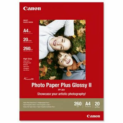 Canon Photo Paper Plus Glossy II PP-201 21x29.7cm A4 20 listova foto papir za ispis fotografije Gloss 265gsm ISO92 0.27mm A4 20 sheets PP201A4 (BS2311B019AA)